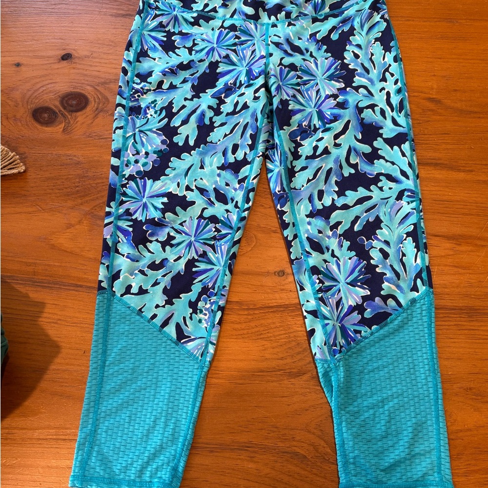 Lilly Pulitzer Luxletic Weekender Midi Leggings Bright Navy In Too Deep